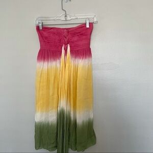 Tiare Hawaii color block strapless mini dress